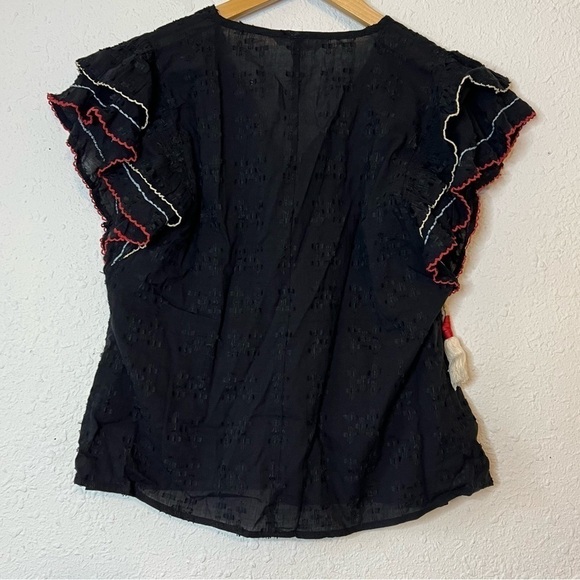 ACOS&A Ruffle Sleeve Tassel Front Top Small - Picture 6 of 8